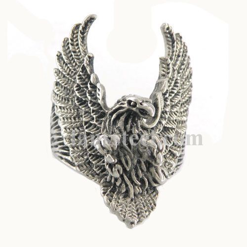 FSR07W83 American spirit Eagle Medallion biker ring